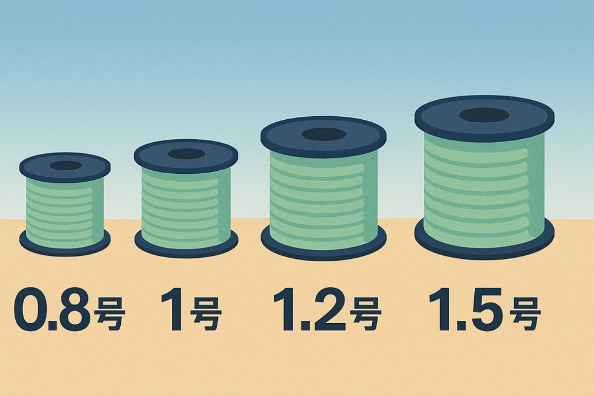 サーフでよく使われるPEラインの号数とその理由の画像